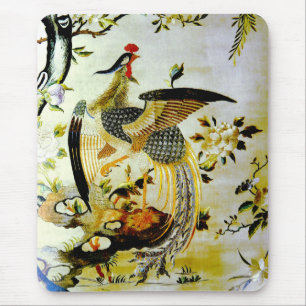 Mousepad Bordado chinês antigo glorioso de phoenix