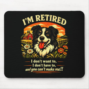 Mousepad Border collie aposentado humoroso cachorro aposent