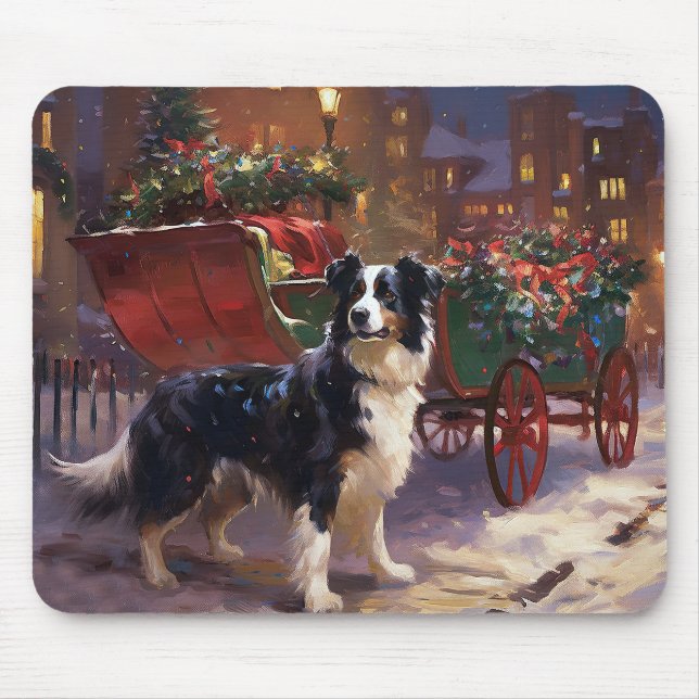 Mousepad Border Collie Christmas Fesason (Frente)