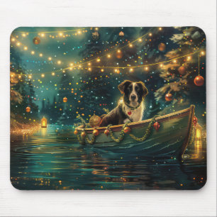 Mousepad Border Collie Viagem Natalícia Festiva