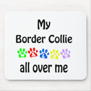Mousepad Border Collie Walks Design