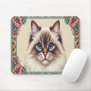 Mousepad Bordo Moldado Colorido de Gato de Birmanês Decorat