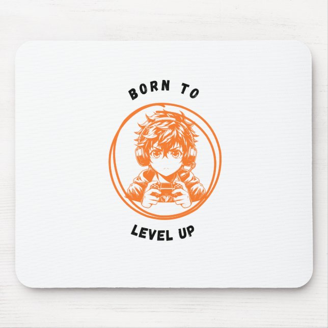 Mousepad Born to Level Up Tapete de Mouse para Jogos (Frente)