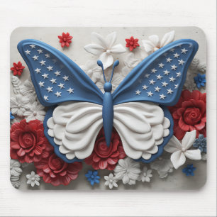 MOUSEPAD BORRACHA E FLORES DE PATRIÓTICOS BRANCOS VERMELHOS