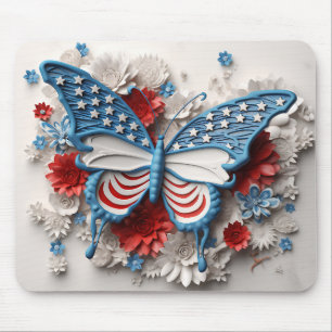 MOUSEPAD BORRACHA E FLORES DE PATRIÓTICOS BRANCOS VERMELHOS