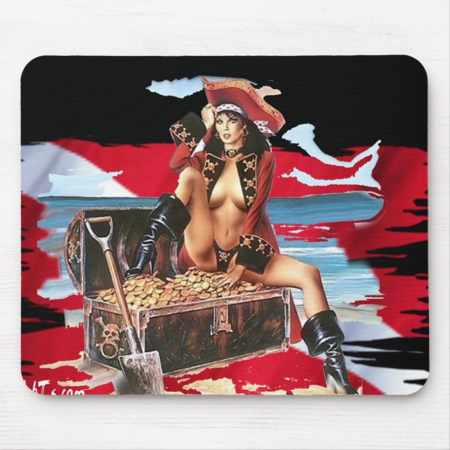 Mousepad Borrachos quentes do mergulho no biquini (Frente)