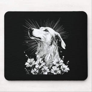 Mousepad Borzoi Dog Lover Estilo Retroativo Tatuagem _1