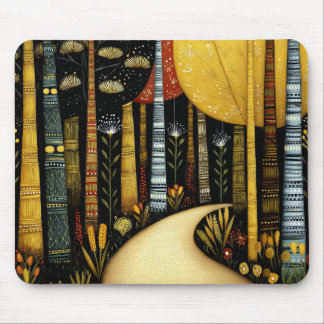 MOUSEPAD BOSQUE DO CAMINHO DORADO FLORESTA CAPRICHOSA ARTE 