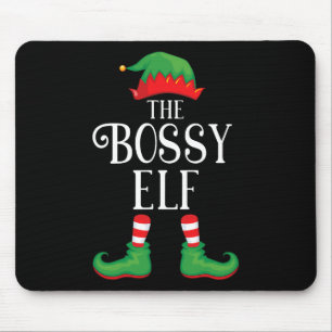 Mousepad Bóssy Elf Matching Group Xmas Funny Family Christy