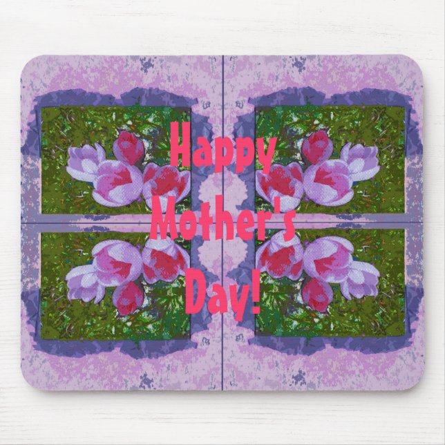 Mousepad Bosta Dia de as mães feliz com crocodilo (Frente)