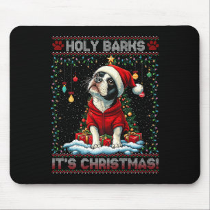Mousepad Boston Terrier Árvore de Natal Decorre Cachorro Am