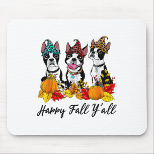 Mousepad Boston Terrier Dog Fall Ya'll Halloween Cost