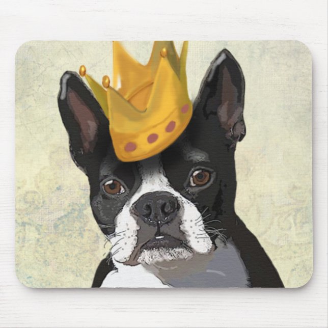 Mousepad Boston Terrier e Crown (Frente)