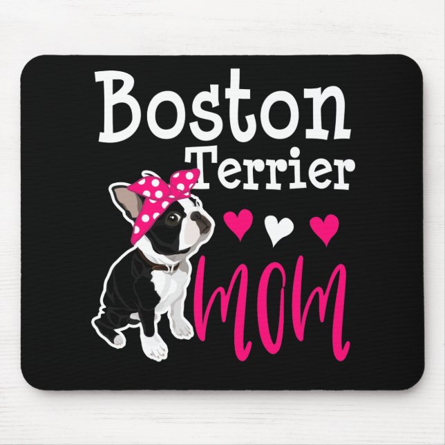 Mousepad Boston Terrier Mãe Cachorro Proprietário Engraçado (Frente)