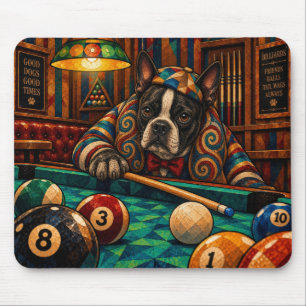 Mousepad Boston Terrier, Mosaico Geométrico
