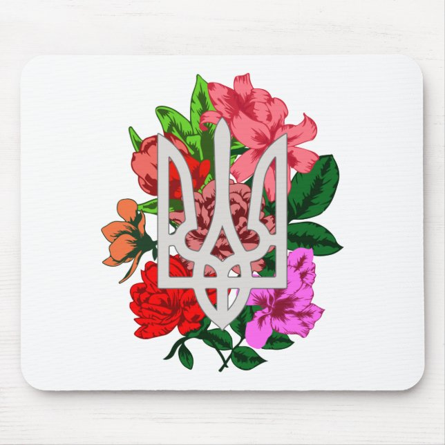Mousepad Botânica e ucraniana Trident Trizub (Frente)