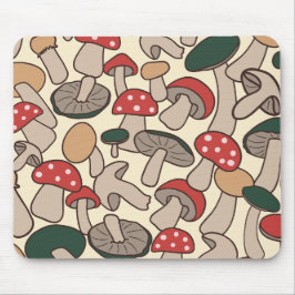 Mousepad Botânico de Cogumelo Retro Caprichoso