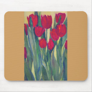 Mousepad botão vermelho do mouse tulip