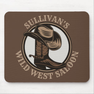 Mousepad Botas de cowboy ocidentais e selvagens personaliza