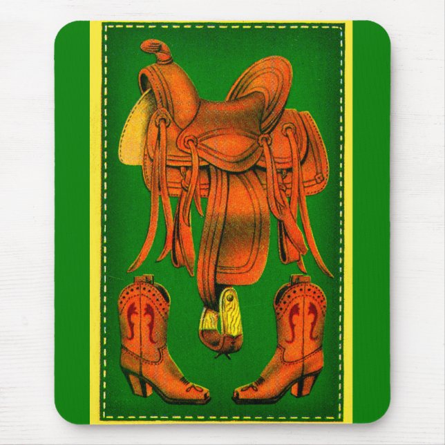 Mousepad Botas de sela e cowboy ocidentais (Frente)