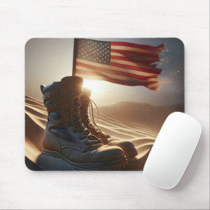 Mousepad Botas Militares com Bandeira Americana