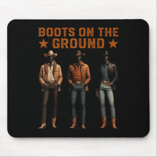 Mousepad Botas No Chão Rodeio Western Cowboys Negros Sq