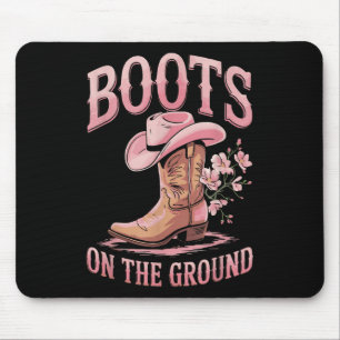 Mousepad Botas No Ground Black Cowgirl Western Onde