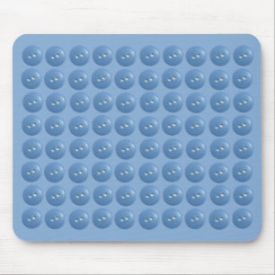 Mousepad Botões de Costura Azuis Padrão Azul
