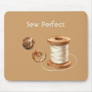 Mousepad Botões de Linha Perfeitos para Costurar Creme Marr