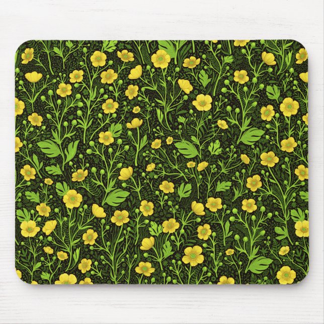 Mousepad Botões em preto (Frente)