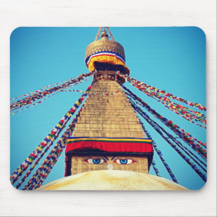 Mousepad Boudhanath Stupa, Olhos Buda, Himalaias, Nepal