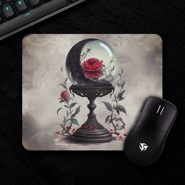 Mousepad Boudoir | Rosas vermelhas de Lua do Crescente Cris (Criador carregado)