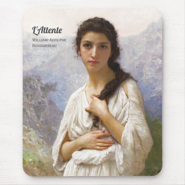 Mousepad Bouguereau L'Attente 1901 Mulher adorável (Frente)