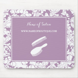 Mousepad Boutique floral roxo moderno do cabelo e da beleza