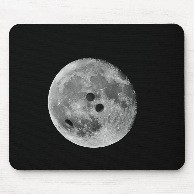 Mousepad Bowler Bola de boliche Engraçado Moon (Frente)