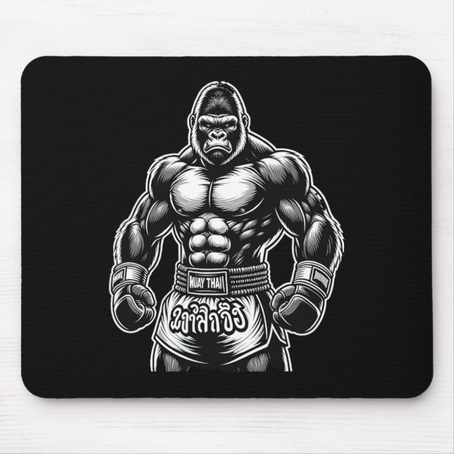 Mousepad Boxe Tailandesa e Kickboxing - Gorila Muay Thai  (Frente)
