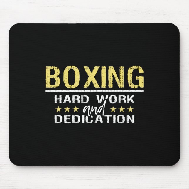 Mousepad Boxe Trabalho Duro E Dedicação - Kickboxing Academ (Frente)