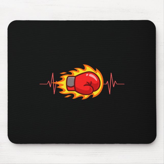 Mousepad Boxeador Boxe Kickboxing Luvas de Boxe Competições (Frente)