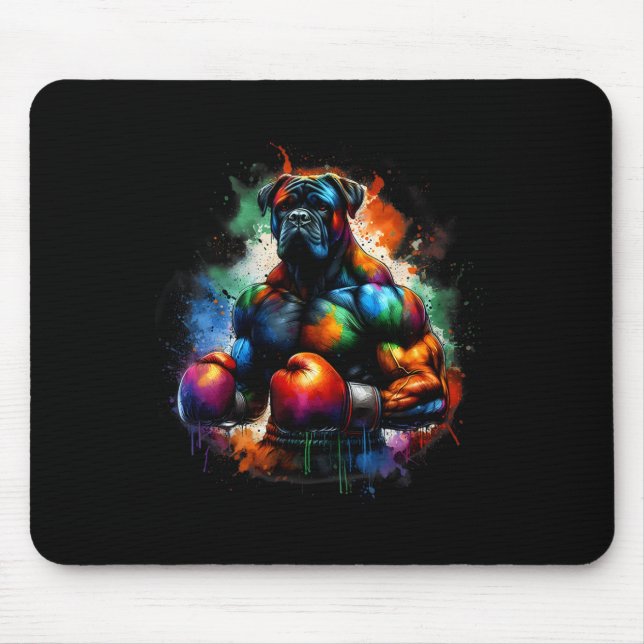 Mousepad Boxer de kickboxing ou boxe engraçado com respingo (Frente)