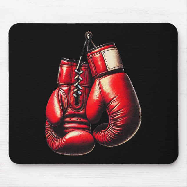 Mousepad Boxing Luvas Red Boxing Esporte Boxer Kickboxe (Frente)