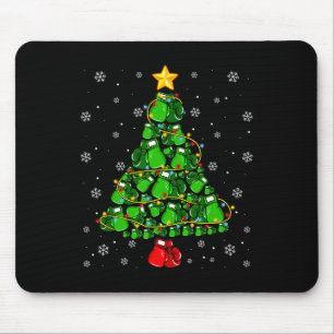 Mousepad Boxing Natal Sports Lover Xmas Tree Lights Paj