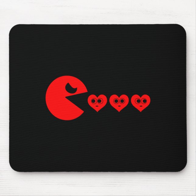 Mousepad Boys Kids Valentines Day Hearts Eating Funny Gamer (Frente)