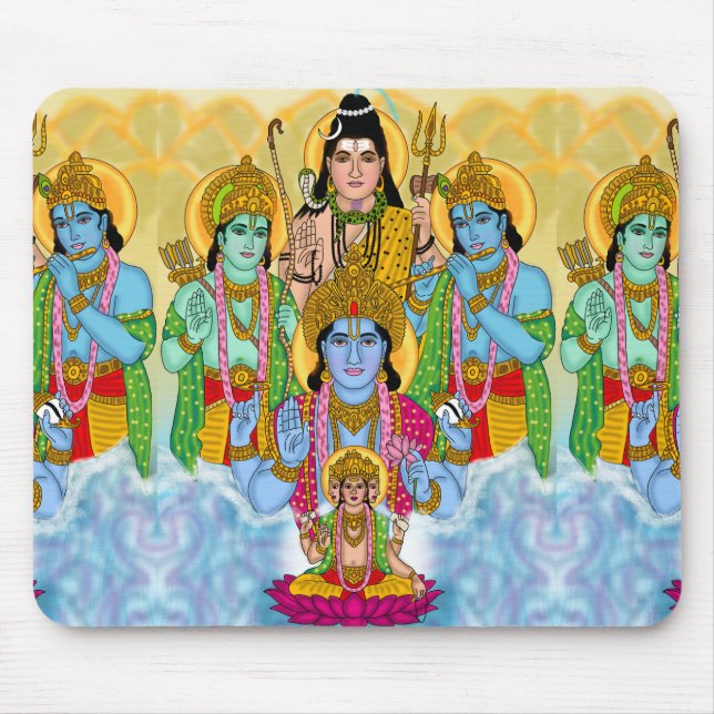 Mousepad Brahma Vishnu Shiva Ram Krishna Tapete de Mouse (Frente)