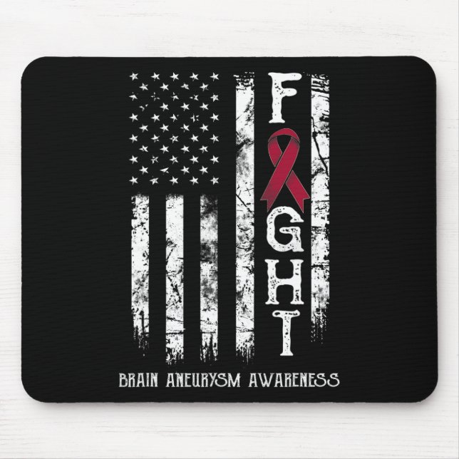 Mousepad Brain Aneurysm Warrior EUA Flag (Frente)