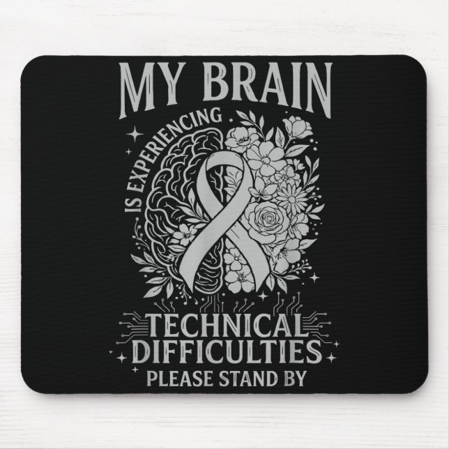 Mousepad Brain cancer awareness warrior gray strong warrior (Frente)
