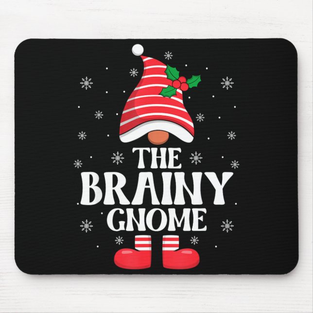 Mousepad Brainy Gnome Christmas Family Matching Group Funny (Frente)