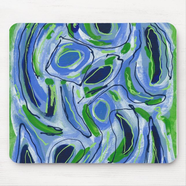 Mousepad Branco azul verde (Frente)