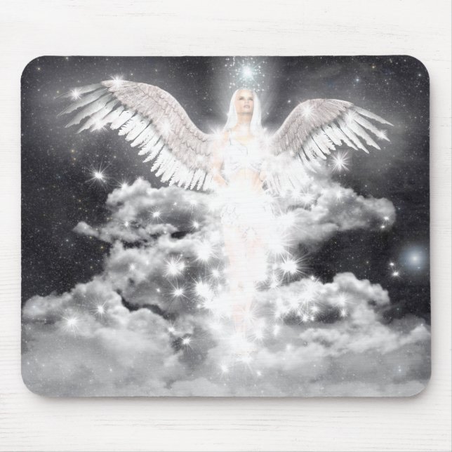 Mousepad Branco celestial do anjo (Frente)