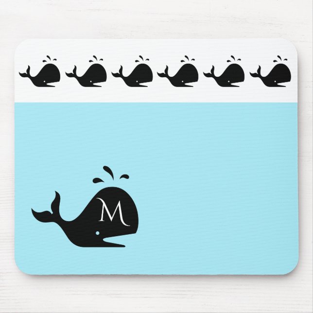 Mousepad Branco-Cinto-Azul-Cinto-Baleia-Preta Inicial Perso (Frente)