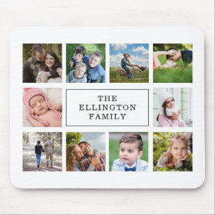 Mousepad Branco da Colagem de Fotos da Família